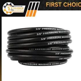 1st180199choice 1stchoice-autoparts 50ft 3/8 Inch Hot Water Pressure Washer Hose Rubber Power 4800 Psi #3
