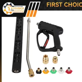 1st180207choice 1stchoice-autoparts High Pressure Washer Gun 5000psi 3/8 Inch With Extension Wand Trigger Handle 1/4
