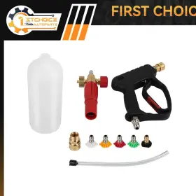 1st180209choice 1stchoice-autoparts 5000 Psi Short High Pressure Washer Gun With Foam Cannon Kit For Car Washing