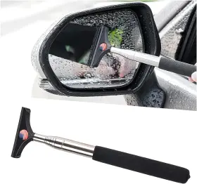 8sanlione 313019332384 Car Rearview Mirror Wiper American Flag Telescopic Auto Squeegee Cleaner