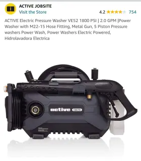 Se01 Active 1.0 Pressure Washer Full Oe Kit 1800 Psi 2.0 Gpm - Great Condition