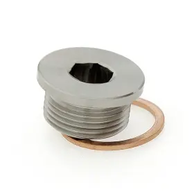 Plg-m22-ss316 Adaptormount M22 X 1.5 Stainless Steel 316 Slim Round Head Allen Key Slotted Plug With Copper Plg-m22-ss316 Adaptormount M22 X 1.5 Stainless Steel 316 Slim Round Head Allen Key Slotted Plug With Copper