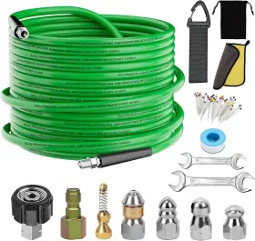 Aleiry 313042350379 Sewer Jetter Kit For Pressure Washer Water Jet Drain Cleaning Hose With Corner
