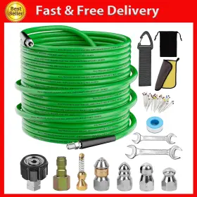 Aleiry 726085000734 Sewer Jetter Kit For Pressure Washer Water Jet Drain Cleaning Hose With Corner R