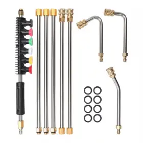 Angel Sar 744110099027 9-pack 4000 Psi Pressure Washer Extension Wand 1/4 Inch Quick Connect Gutter Cle