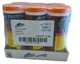 Armor All 070612108814 Car Interior Cleaner Leather Care Wipes 10881 20 Count 6 Pack