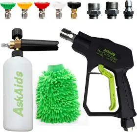 Askaids 751641935489 Short Pressure Washer Gun With Foam Cannon High Wash 1/4
