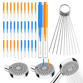 243504-us Asofelk 40-piece Small Hole Cleaning Kit Shower Head Cleaner Brushes And Light