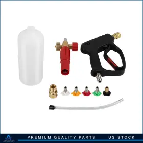 Aup180209up Aup 5000psi Short High Pressure Washer Gun With Foam Cannon Kit For Car Washing