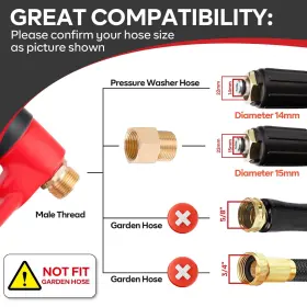 Aurora Car 761344588509 High Pressure Washer Gun 5000 Psi Power With Replacement Wand Ext #3