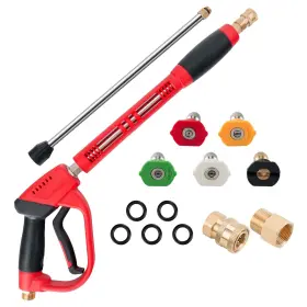 Aurora Car 761344588509 High Pressure Washer Gun 5000 Psi Power With Replacement Wand Ext