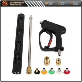 Aut18018599tua Aut Pressure Washer Gun With Extension Wands Swivel Quick Connect M22-14mm 3/8 Inch 4500psi