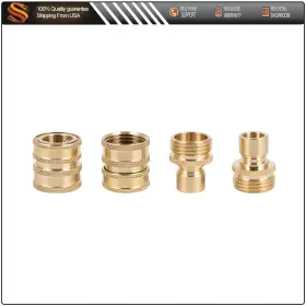 Aut18019399tua Aut 3/4 Inch Garden Hose Quick Connect Water Solid Brass Female Male Connector Set New