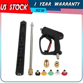 Adp180185dp Autodayplus Pressure Washer Gun With Extension Wands Swivel Quick Connect M22-14mm 3/8 Inch 4500psi