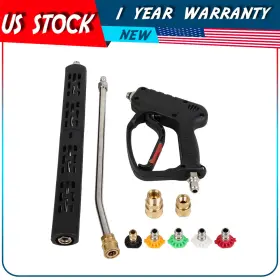 Adp180207dp Autodayplus 5000psi 3/8 Inch High Pressure Washer Gun With Extension Wand Trigger Handle 1/4