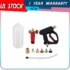 Adp180209dp Autodayplus 5000psi Short High Pressure Washer Gun With Foam Cannon Kit For Car Washing