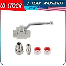Adp180222dp Autodayplus Stainless Steel High Pressure Washer Ball Valve Kit For Power Hose 3/8 Inch