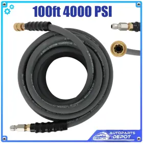 Wa171wy641ys03 Autoparts-depot 3/8 Inch 100ft Pressure Washer Hose 4000psi Non-marking Gray With Couplers