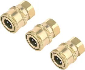 Awpeye 313100189118 3 Pack Pressure Washer Coupler Brass Fittings 1/4 Inch Quick Connect To Female Awpeye 313100189118 3 Pack Pressure Washer Coupler Brass Fittings 1/4 Inch Quick Connect To Female