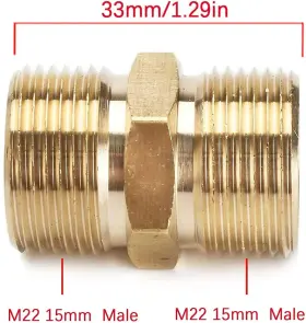 Beitesi 054114742646 M22 Pressure Washer Hose Coupler Metric Male Thread Fitting 15mm #3