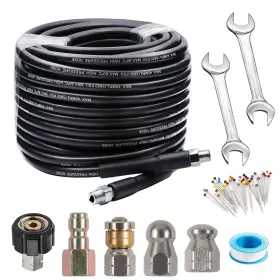 Beofcl 777534053146 Sewer Jetter Kit For Pressure Washer 100 Ft 5800psi Drain Cleaner Hose 1/4 Inch