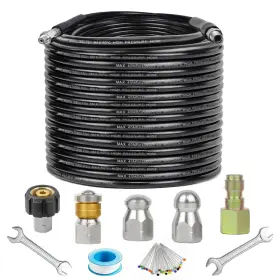 M907-3 Beofcl 150ft Sewer Jetter Kit For Pressure Washer Nozzles Drain