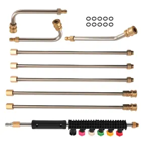 0rumcg Bfo 4000psi Brass Pressure Washer Kit 97inch 6 Wands Nozzles 3 Curved Rods