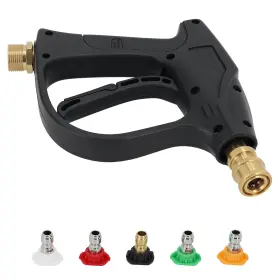 Bfo E6ihlp High Power Washer Gun M22 14mm Thread With 5 Spray Nozzles Safety Trigger Lock