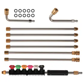 Ef7lz2 Bfo 8ft Pressure Washer Extension Pole 4000psi 6 Tips Curved Wand Cleaning Rod Set Ef7lz2 Bfo 8ft Pressure Washer Extension Pole 4000psi 6 Tips Curved Wand Cleaning Rod Set