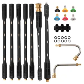 Ft8fdt Bfo 9.5ft Power Washer Wand Extension With 90 30 Curved 6 Nozzles Roof Cleaning