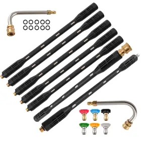 Gw05ey Bfo 15 Inch Extension Wand For Pressure Washer With 90 30 Curved 6 Spray Nozzles