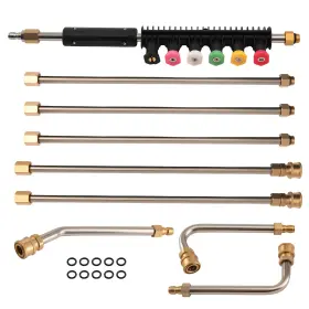 Lw3nhe Bfo 4000psi Pressure Washer Extension Wand Kit 97in 6 Nozzles 3 Angle Curved Rod