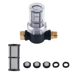 V1bj3d Bfo Garden Hose Water Inline Filter For Pressure Washer With 2 Screens Rubber Gaskets
