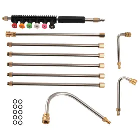 Yi7uhs Bfo 120in Pressure Washer Extension Wand Brass 4000psi 30 90 U Shape 6 Nozzle Tips
