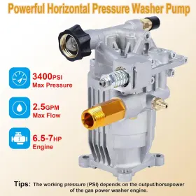 3400 Biswing 445042879888 Pressure Washer Pump 3/4 Inch Horizontal Psi Honda Plunger Cold Water Gas Power
