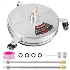 Biswing 745860317744 15 Inch Pressure Washer Stainless Steel Surface Cleaner With 3 Wheels And 1