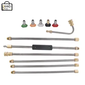 1046668 Brandbager 4000psi Washer Extension Wand Set 5 Cleaner Nozzle Hose Kit For Garden Cleaning