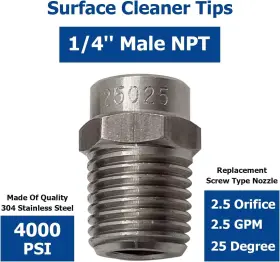 25025 Branded Surface Cleaner Tips For Pressure Washer Nozzles With 2.5 Orifice 4000 Psi #2