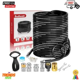Drain1 Branded 150 Ft Sewer Jetter Kit For Pressure Washer 5800 Psi High-pressure Drain1/4 Inc