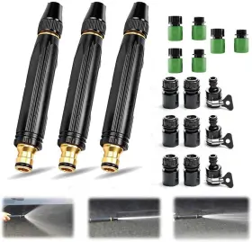 Branded01 Lyh262 New 3 Set Power Washer Nozzle Connector Kit For Outdoor Car Washing