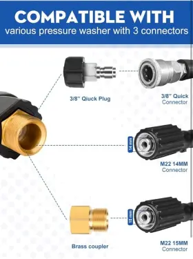 Pwa-001 Bulbousrose Pressure Washer Gun 5000 Psi Max High-pressure Extension Wand 5 Nozzles #3