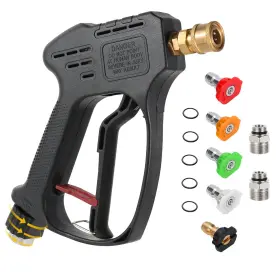 Pwg-003 Bulbousrose Short Pressure Washer Gun 5000 Psi Max Swivel High Handle Wi