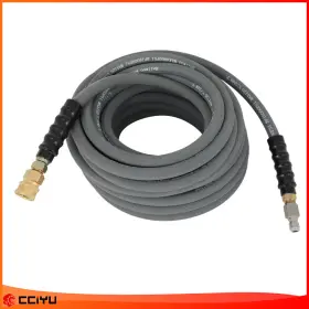 Ze1159572517164101g Cciyu Pressure Washer Hose Gray Non-marking With Couplers 100ft 4000psi 3/8 Inch
