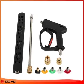 Ze18018501g Cciyu Pressure Washer Gun With Extension Wands Swivel Quick Connect M22-14mm 3/8 Inch 4500psi