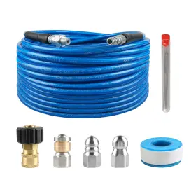 Chavor 783907295785 Pressure Washer Sewer Jetter Kit 50 Ft Hydro Drain Cleaner Hose Butt