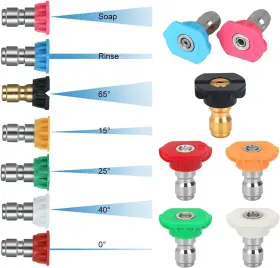 Chduyuhmaoy 445057867887 7 Pack Pressure Washer Spray Nozzle Tips Multiple Degrees 14inch Quick Connect