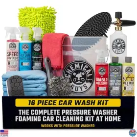 B07pgqtnr6 Chemical Guys 16-piece Car Wash Kit With Foam Cannon Bucket And 6 Cleaning Chemicals