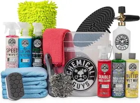 Hol169 Chemical Guys New 16pc Car Wash Kit With Foam Cannon Bucket 6 Cleaners Fits Pressure Washers