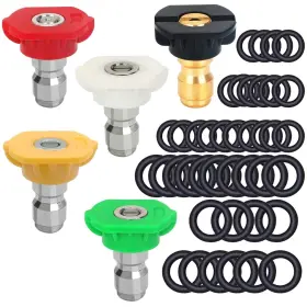 5p-nozzle Ckanday 40p-rings-us 5 Pack Pressure Washer Spray Nozzles Tips 40 Pcs O-rings Replacement For 1/