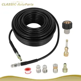 Cl17554ts072 Classic-autoparts For Pressure Washer 100ft 1/4 Inch M-npt Drain Cleaning Hose Sewer Jetter Nozzles Kit